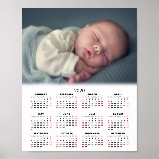 Poster Calendrier 2020 Votre photo (Devant)
