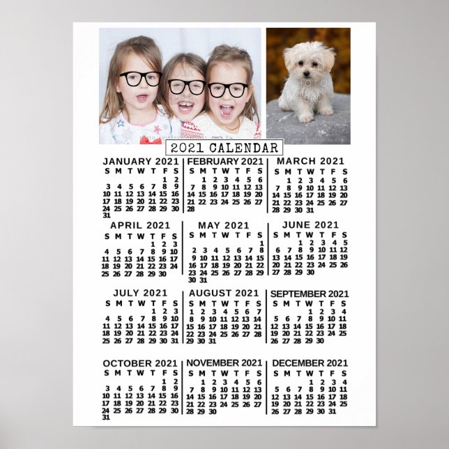Poster Calendrier 2021 (Voir la description pour la nouve (Devant)