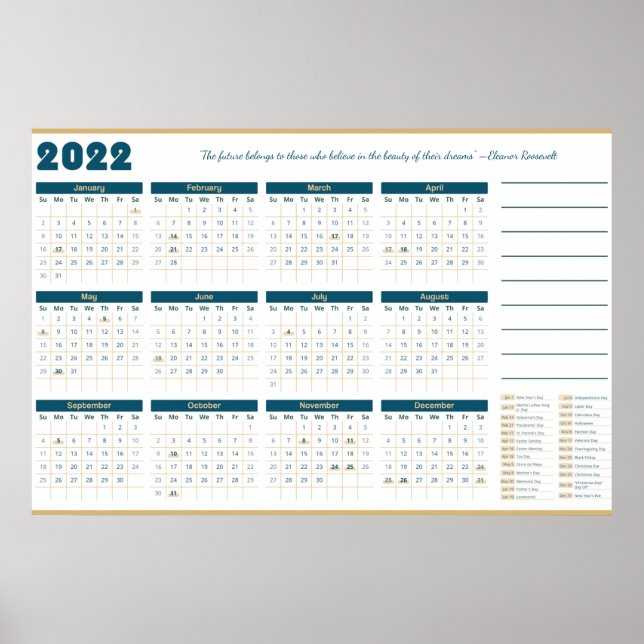 Poster Calendrier 2022 (Devant)