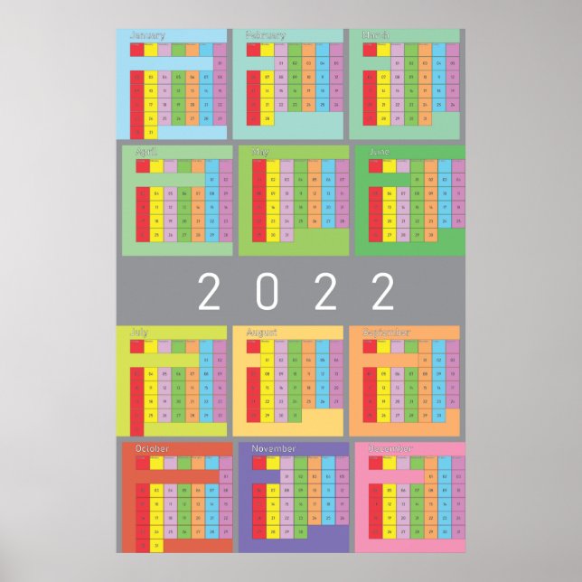 Poster calendrier 2022 couleur complète (Devant)