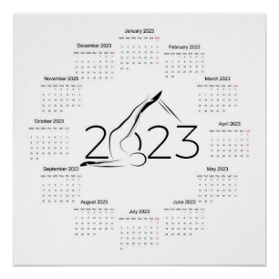 Poster Calendrier 2023 pour instructeur Pilates