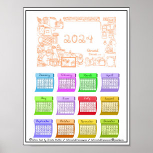 Poster Calendrier 2024 Boulons Tissu Fonte Cadres Fabriqu