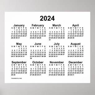 Poster Calendrier 2024 de la muraille blanche par Janz