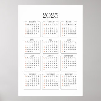 Poster Calendrier 2025