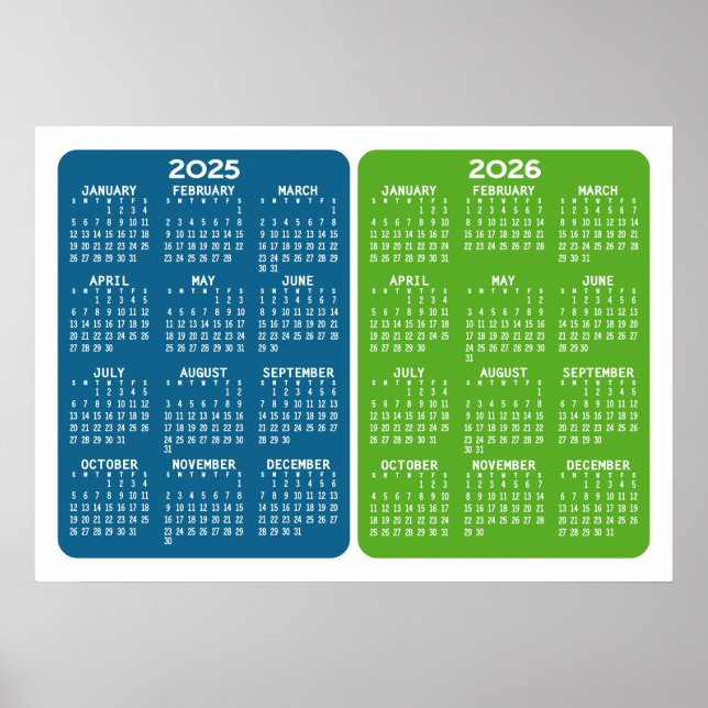 Poster Calendrier 2025 2026 - Minimal de base  2 ans (Devant)