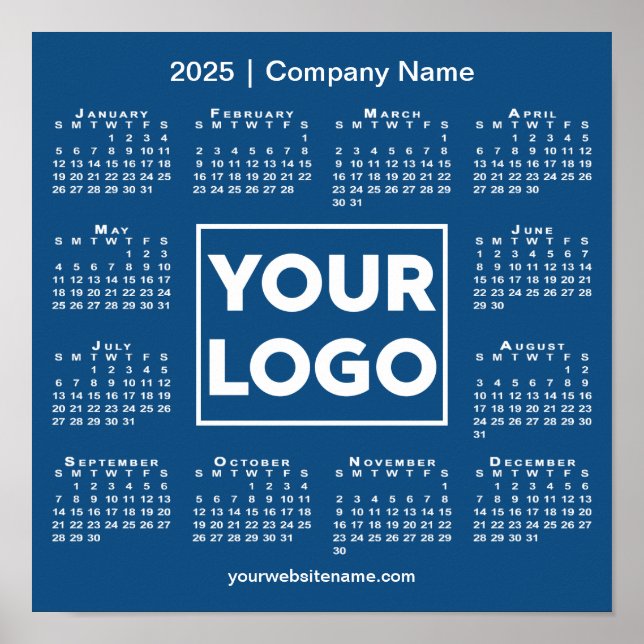Poster Calendrier 2025 avec logo de l'entreprise et nom b (Devant)