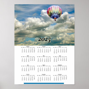 Poster Calendrier 2025 - Ballons à air chaud dans les nua