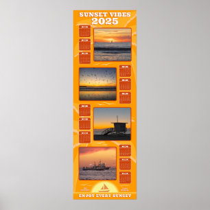 Poster Calendrier 2025 des couchers de soleil et de l'amb