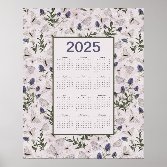 Poster Calendrier 2025 des papillons de chardon (Devant)