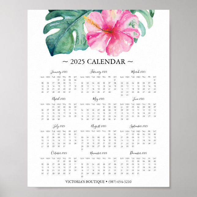 Poster Calendrier 2025 Promo Tropical Small Business (Devant)