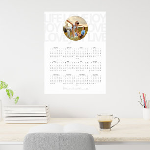 Poster Calendrier 2025 SImple Gras    VIVEZ AMOUR JOIE