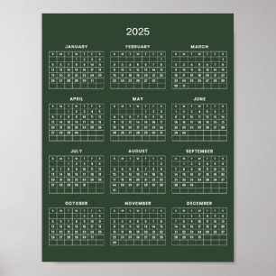 Poster Calendrier 2025 simple mais élégant