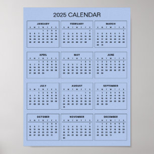 Poster Calendrier 2025 simple mais élégant  