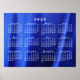 Poster Calendrier 2025 sur Modèle photo Abstrait bleu