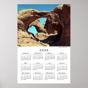 Poster Calendrier 2026 du paysage désertique de Double Ar