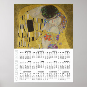 Poster Calendrier 2026, Grand, Le Baiser / Gustav Klimt