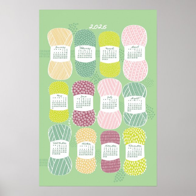 Poster Calendrier 2026 Neo Mint (Devant)