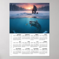 Calendrier 2026, Poisson-chat, Pêche sur glace / P