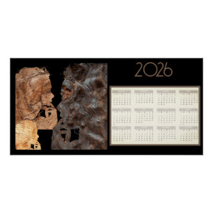 Poster Calendrier 2026 profil de femme perplexe