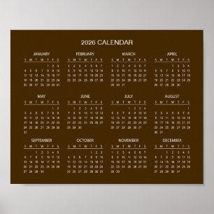 Poster Calendrier 2026 Simple mais Élégant   