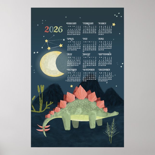 Poster Calendrier 2026 Stegosaur  (Devant)