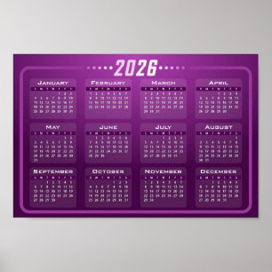 Poster Calendrier 2026 Violet