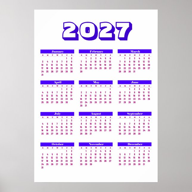 Poster Calendrier 2027 (Devant)