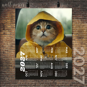 Poster Calendrier 2027 avec photo vue annuelle moderne