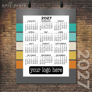 Poster Calendrier 2027 - Minimaliste Noir Blanc De Base