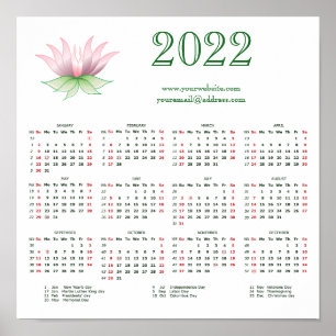 Poster Calendrier 202 pour les entreprises, ajoutez votre