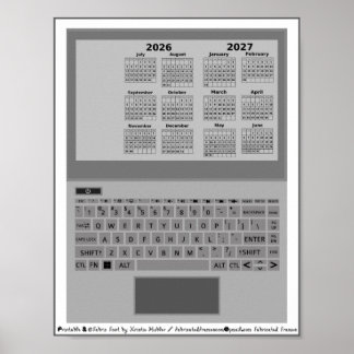 Poster Calendrier année scolaire 2026-2027 Clavier d'ordi