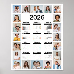 Poster Calendrier annuel 2024 en collage photo