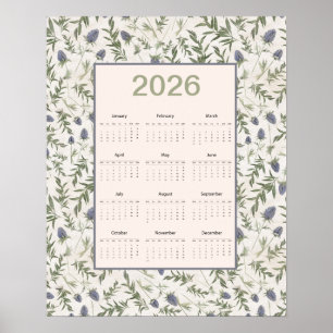 Poster Calendrier annuel 2026 Chardon