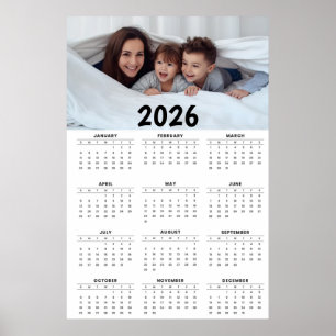 Poster Calendrier annuel avec photo personnalisable