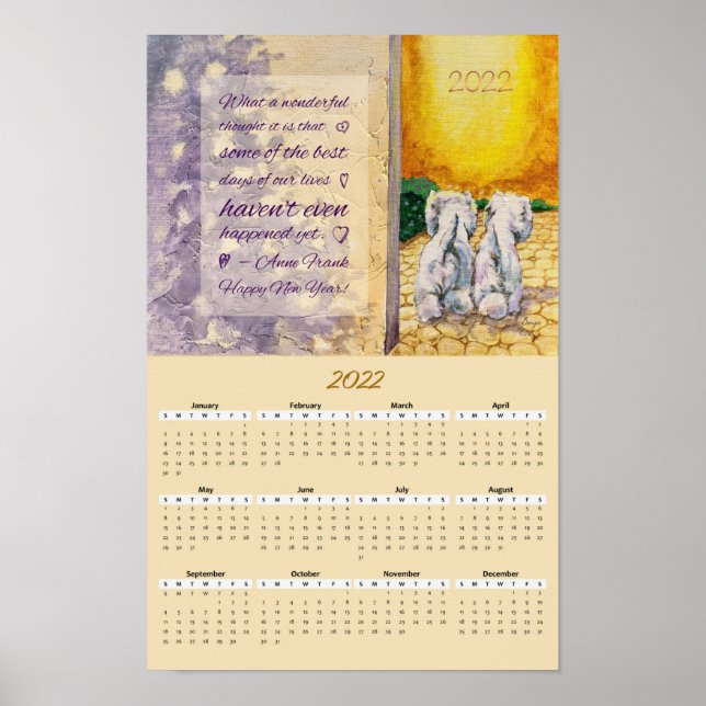 Poster Calendrier annuel Westie 2022 (Devant)