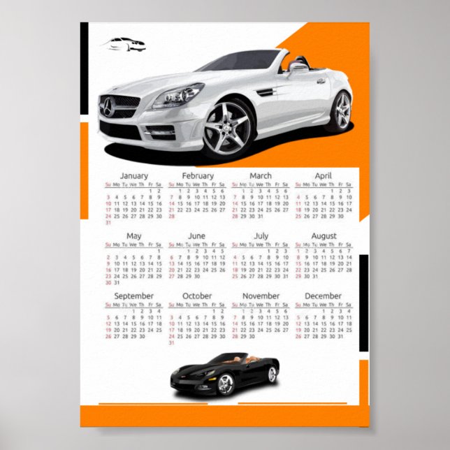 Poster Calendrier automobile (Devant)