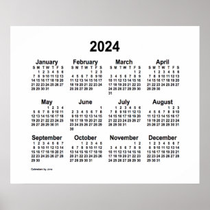Poster Calendrier blanc 2024 par Janz Imprimer