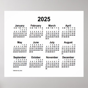 Poster Calendrier blanc 2025 par Janz Imprimer