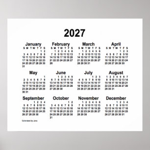 Poster Calendrier blanc 2027 par Janz Imprimer