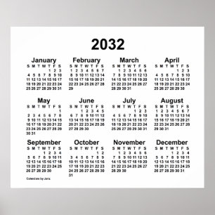 Poster Calendrier blanc 2032 par Janz Imprimer