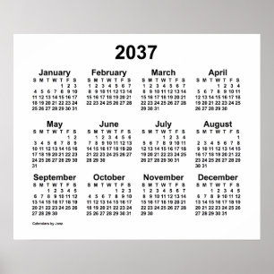 Poster Calendrier blanc 2037 par Janz Imprimer