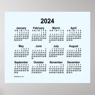 Poster Calendrier bleu Alice 2024 par Janz Imprimer