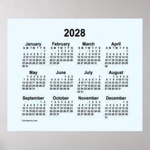 Poster Calendrier bleu Alice 2028 par Janz Imprimer