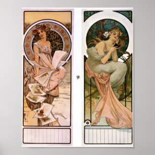 Poster Calendrier Champagne - Alphonse Mucha