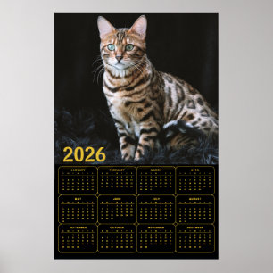 Poster Calendrier Chat Bengal 2026