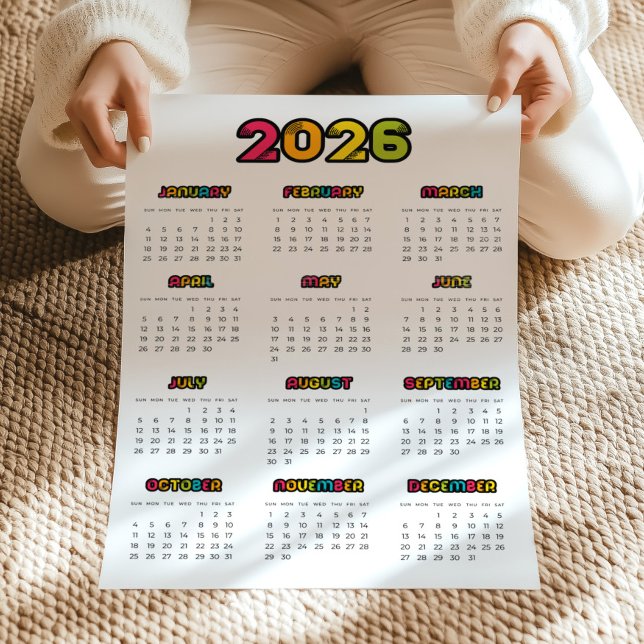 Poster Calendrier coloré 2023 (Créateur téléchargé)