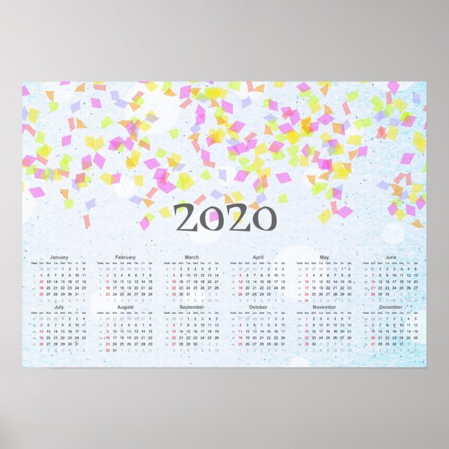 Poster Calendrier Confettis 2020 (Devant)