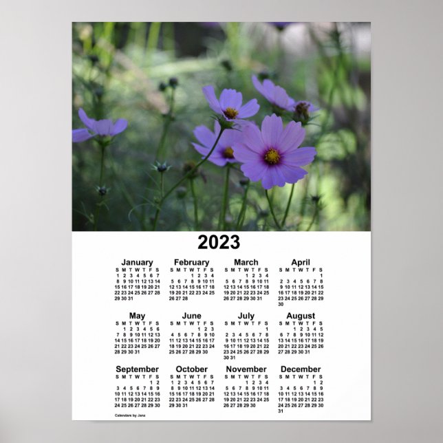 Poster Calendrier Cosmos 2023 par Janz (Devant)