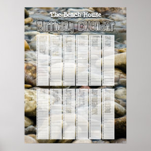 Poster Calendrier d'anniversaire de plage perpétuelle per