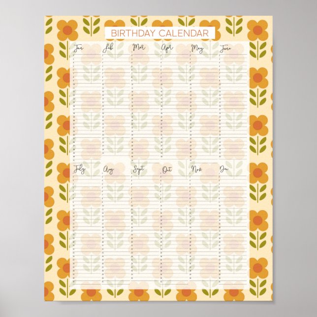 Poster Calendrier d'anniversaire Perpetual Evergreen Kath (Devant)